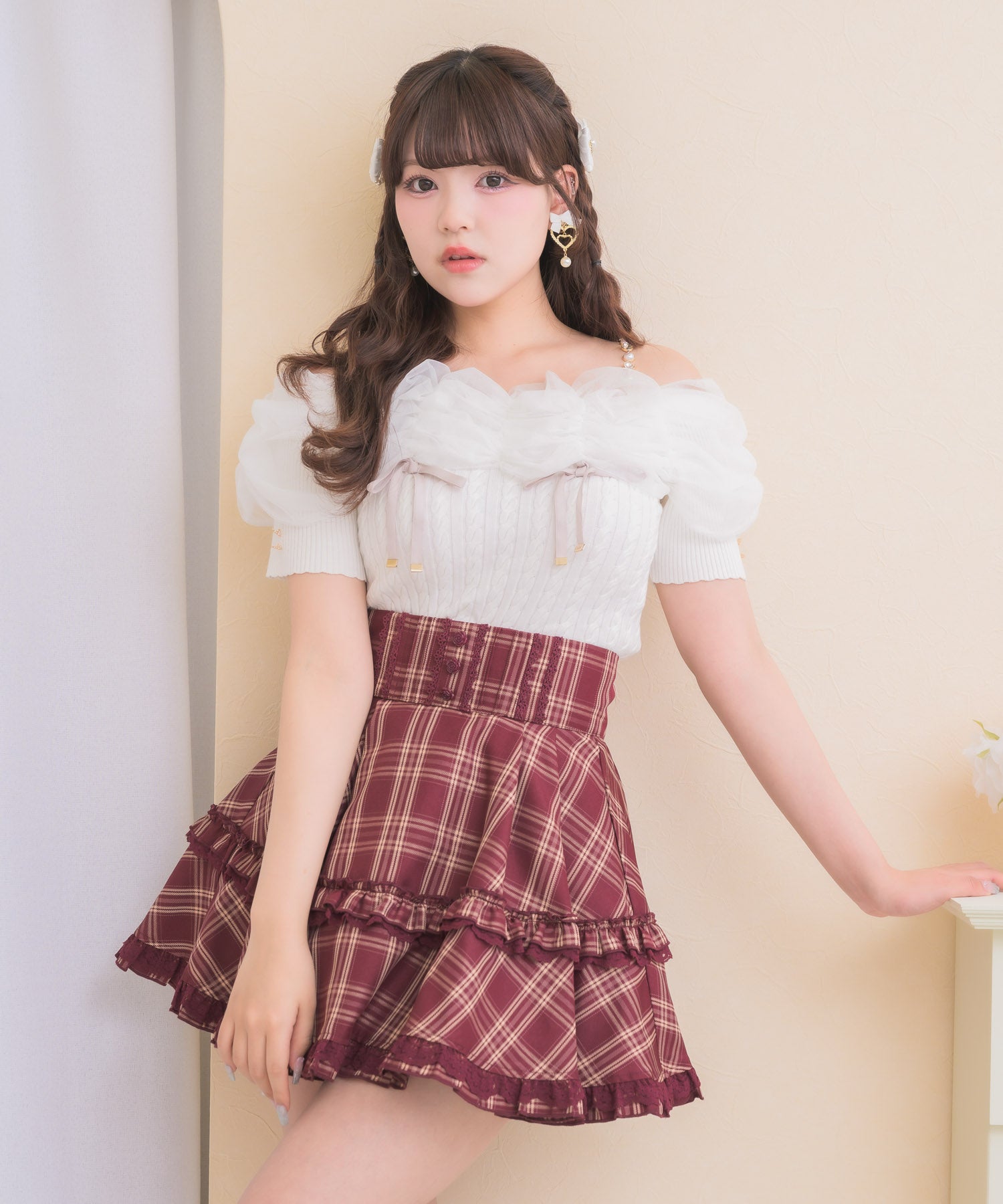コムデギャルソン ローブドシャンブル 段フリル 麻 ラップスカート ベージュ 予約限定|SHOPPER PRESENT》ボリュームフリルスカート | Rlab store
