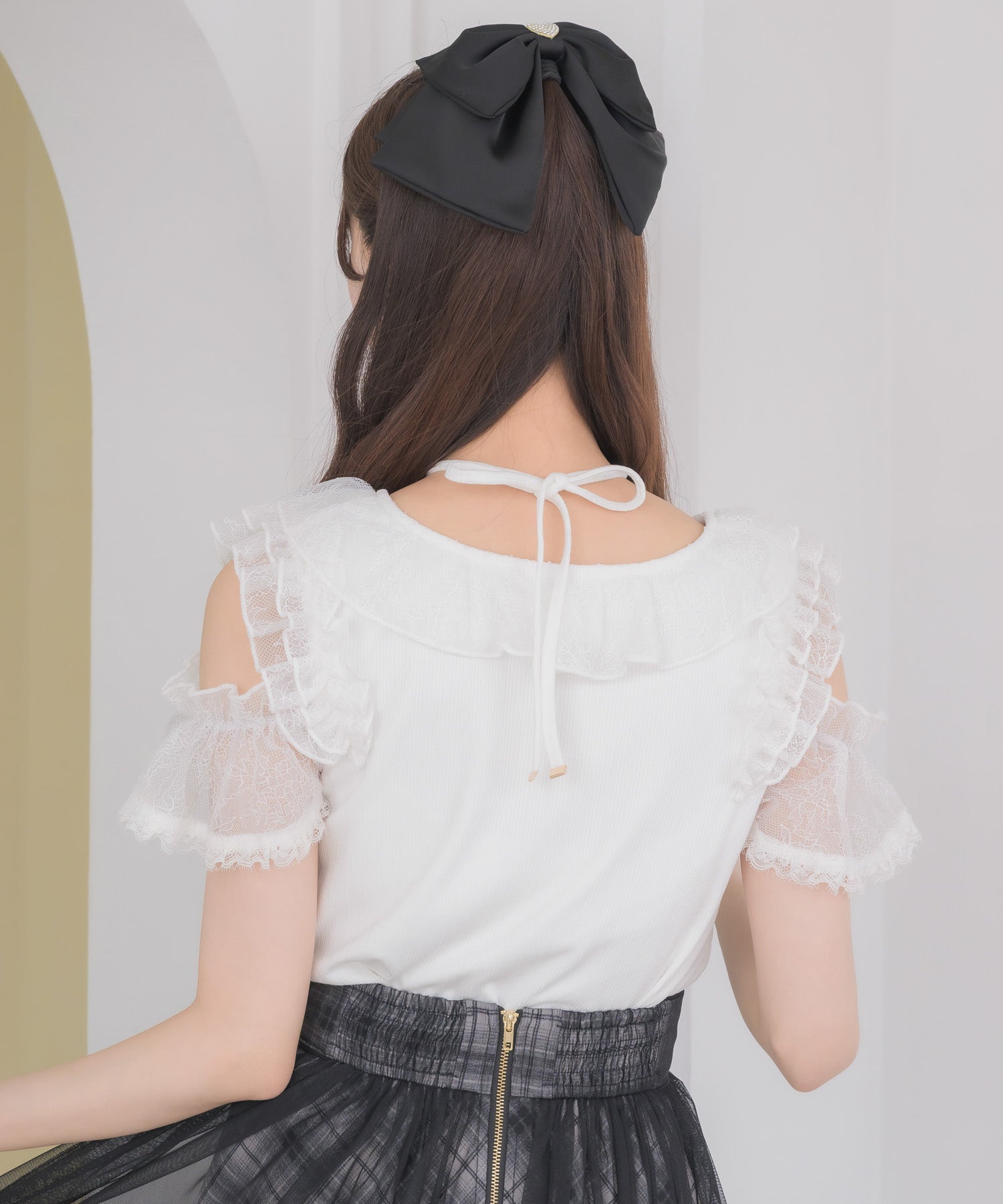 レースフリルオフショルトップス | Rlab store