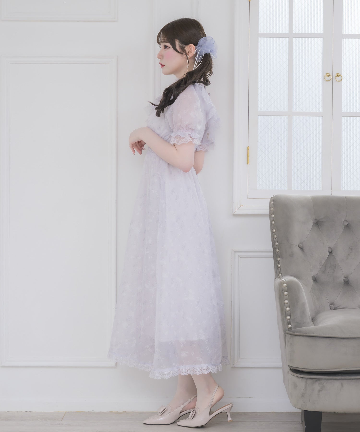 ワンショル花柄ロングワンピース | Rlab store