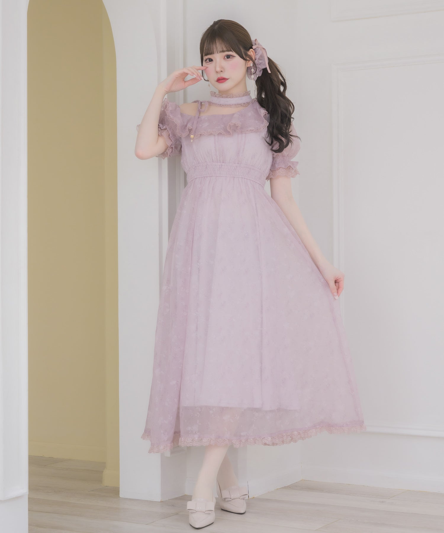 ワンショル花柄ロングワンピース | Rlab store