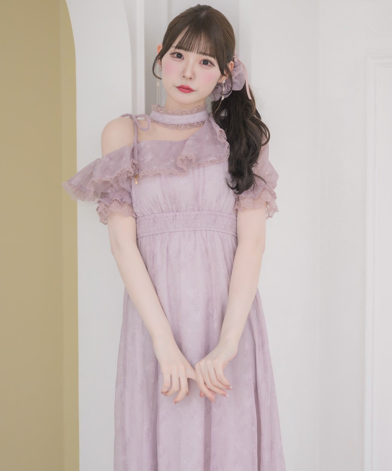 ワンショル花柄ロングワンピース | Rlab store