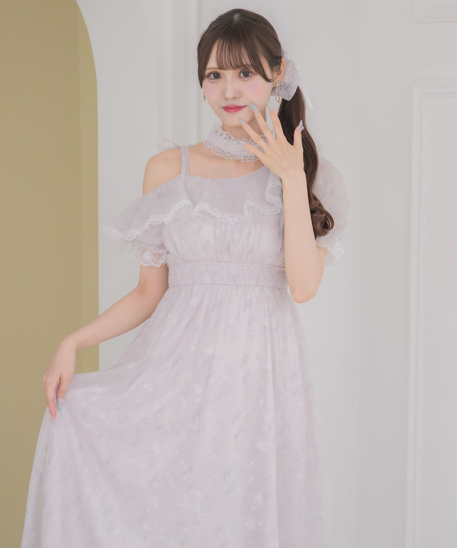 ワンショル花柄ロングワンピース | Rlab store