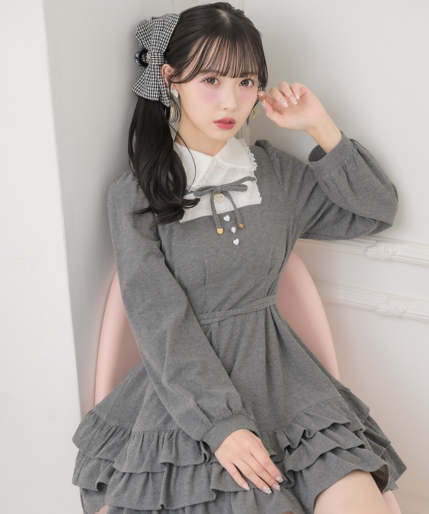 ティアードフリルカット長袖ワンピース | Rlab store