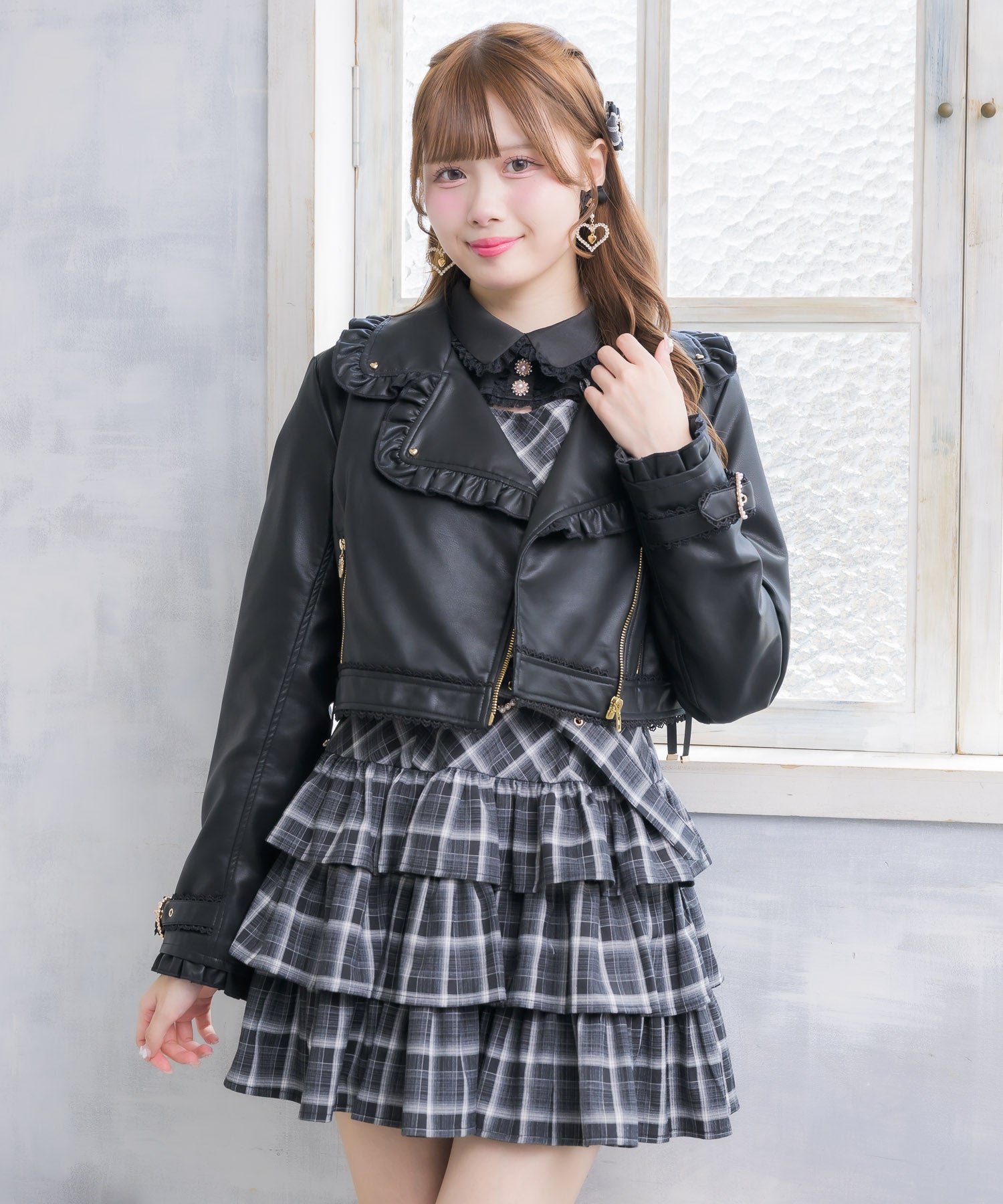 ROJITA サイドレースアップショートジャケット サイドレースアップライダース | Rlab store