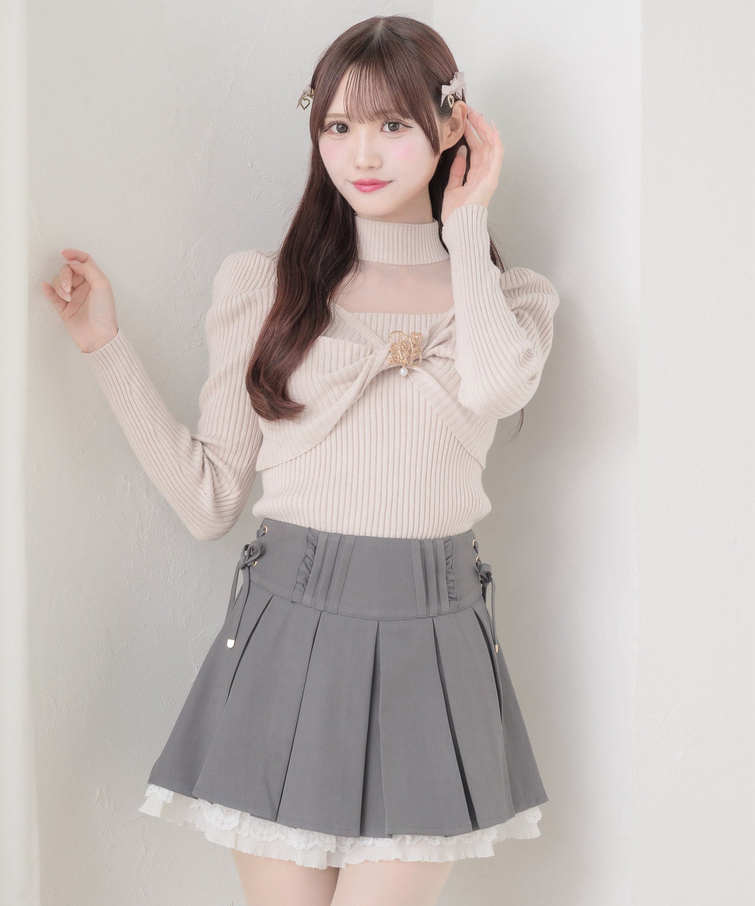 シアーデコルテツイストリボンニット | Rlab store