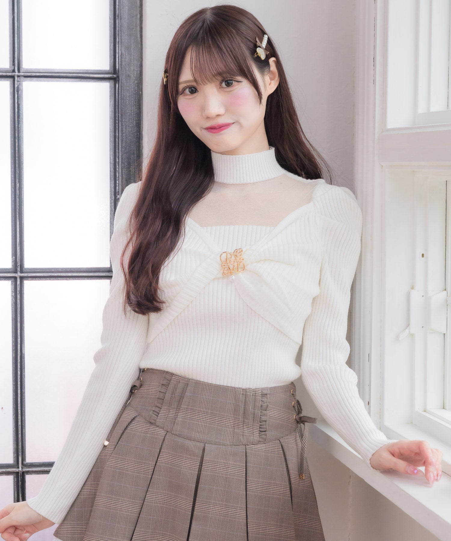 シアーデコルテツイストリボンニット | Rlab store