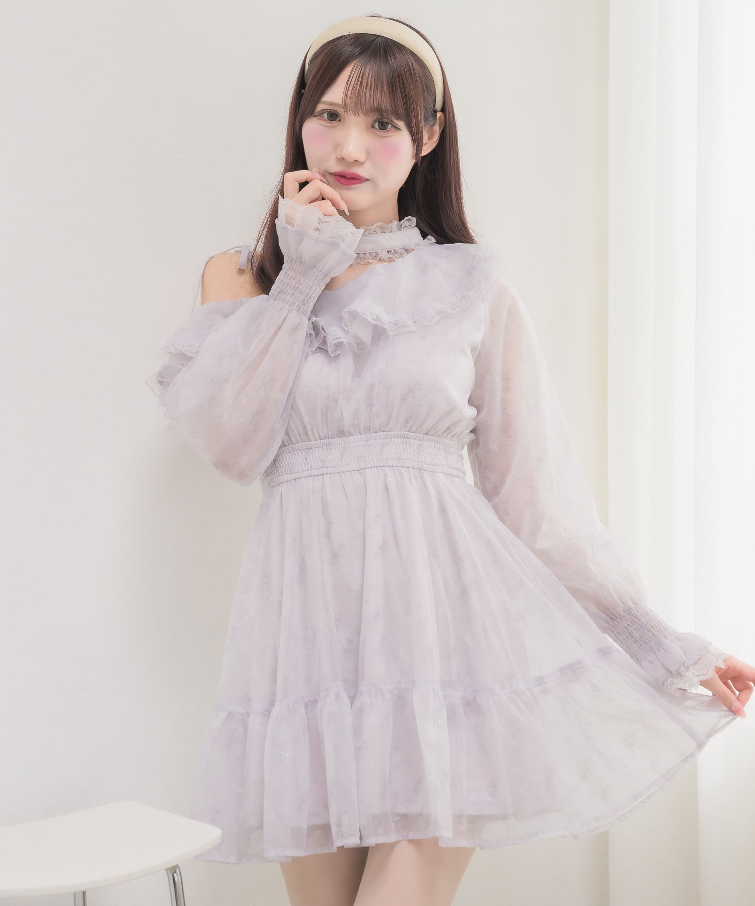 ワンショル花柄ミニ丈ワンピース | Rlab store