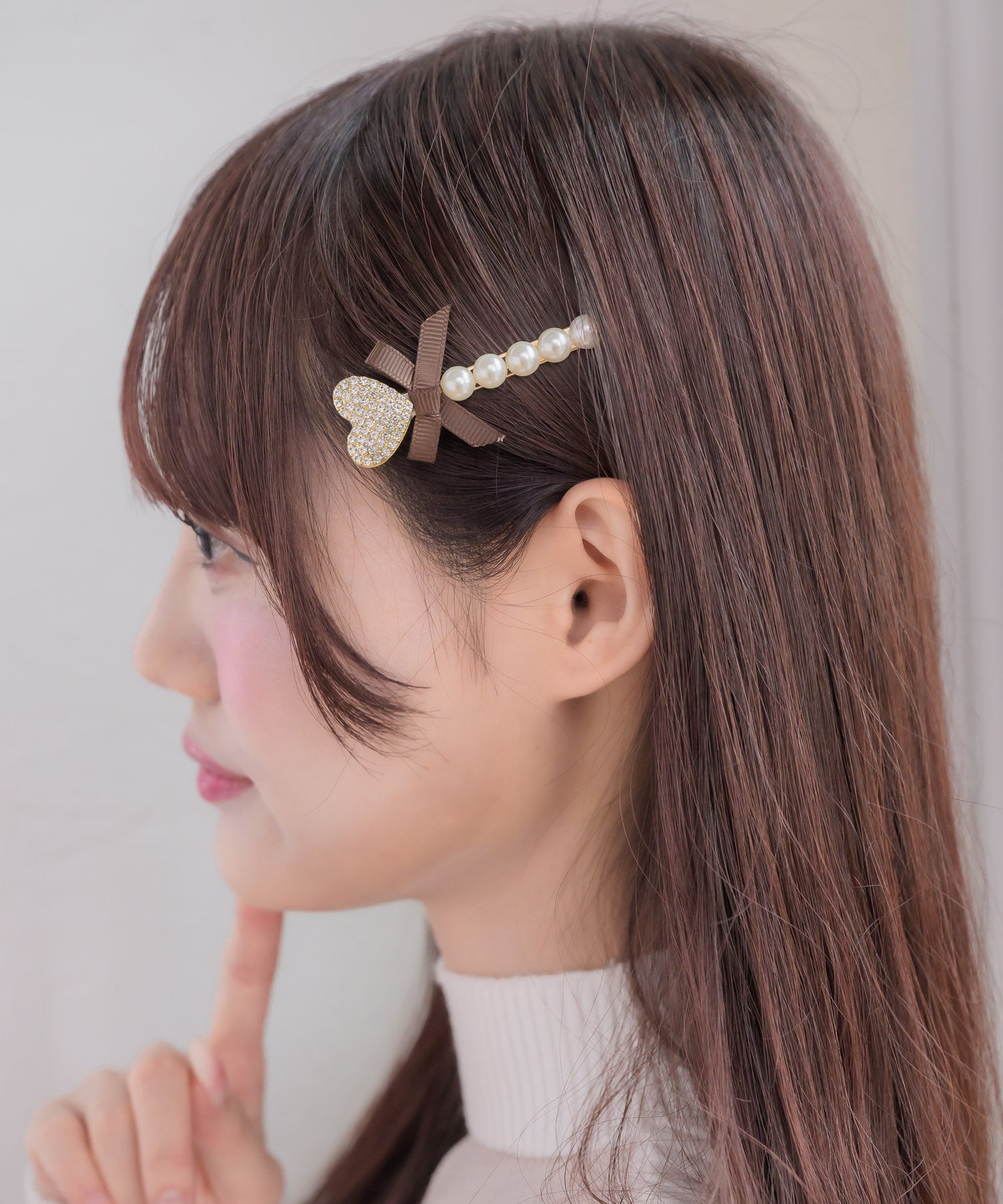 ハートリボンパールヘアクリップセット | Rlab store