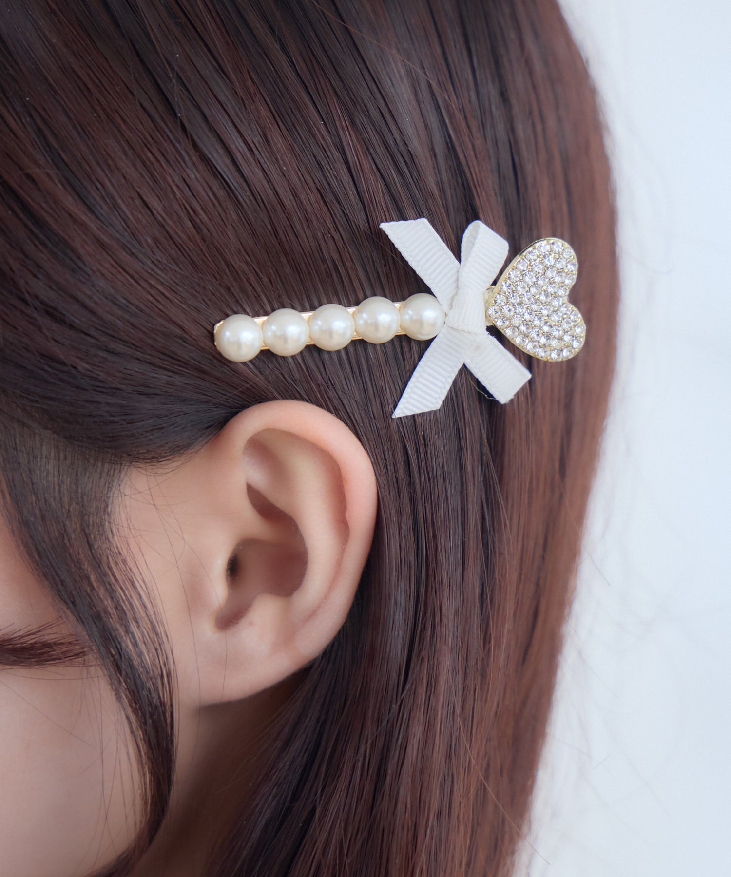 ハートリボンパールヘアクリップセット | Rlab store
