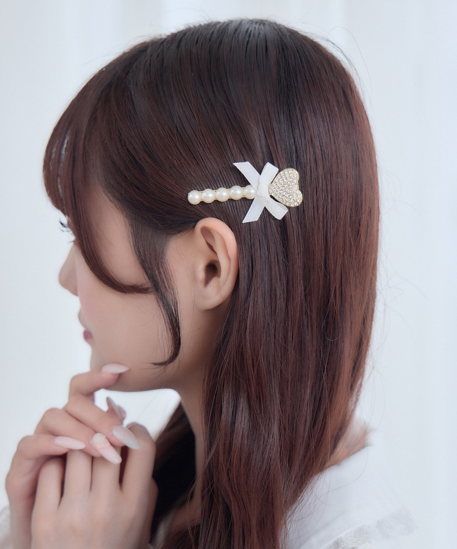 ハートリボンパールヘアクリップセット | Rlab store