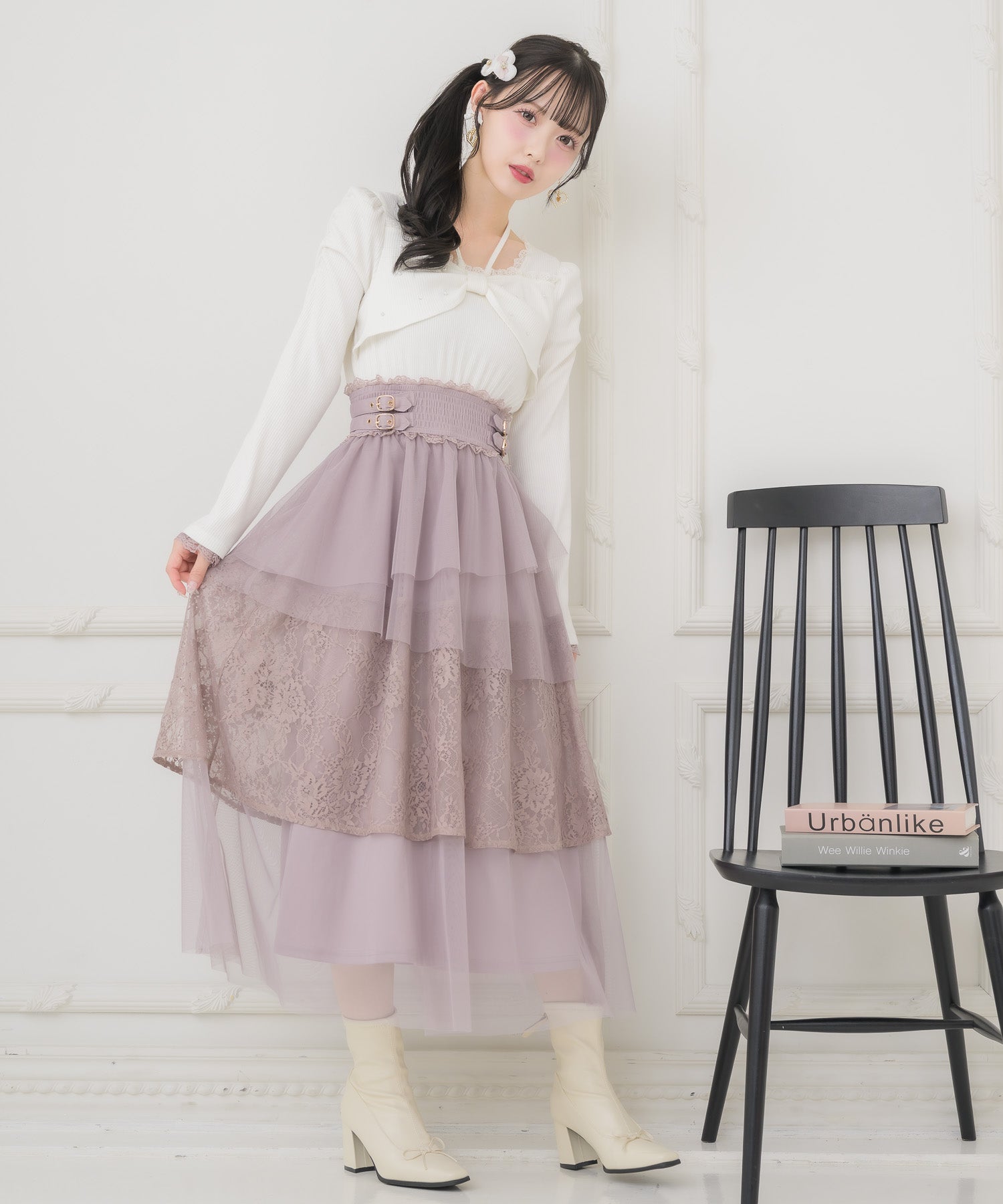リボンモチーフドッキングティアードワンピース | Rlab store